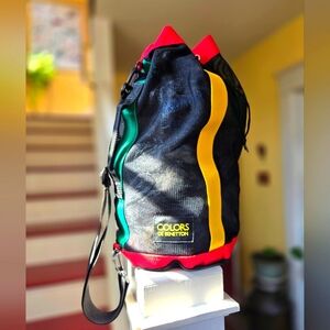 United Colors Of Benetton Vintage 90's Black and Yellow Men's Bag